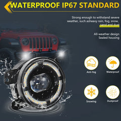 Y5 4 inch 1 Pair Light Guide Single Lens Fog Light, For Jeep Wrangler JK 2 Door 2007-2015