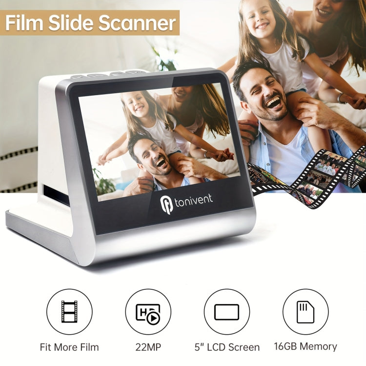 Tonivent TON170 14 Mega Pixels 5 inch HD Screen Film Scanner, TON170 White