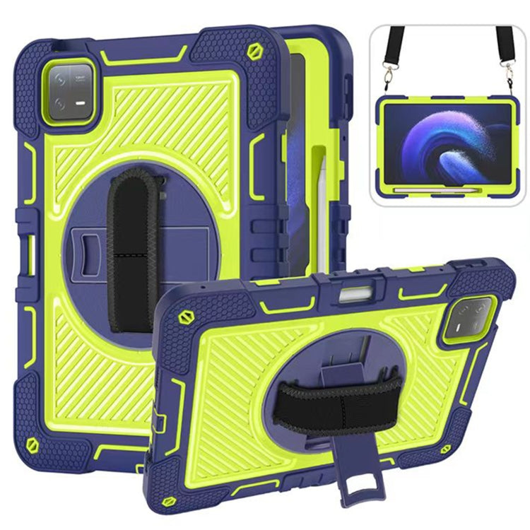 360 Degree Rotation PC Contrast Silicone Tablet Case, For Xiaomi Pad 6