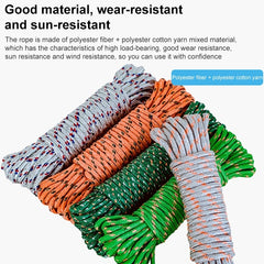 Outdoor Thick Nylon Rope for Hanging Clothes, Random Color, 5m, 20m