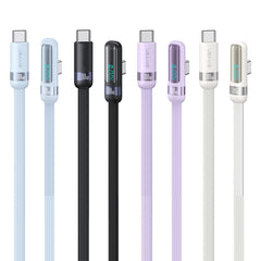 USAMS US-SJ653 PD 100W USB-C/Type-C to USB-C/Type-C Aluminum Alloy Digital Display Fast Charging Elbow Data Cable, Length: 1.2m, US-SJ653