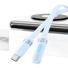 USAMS US-SJ653 PD 100W USB-C/Type-C to USB-C/Type-C Aluminum Alloy Digital Display Fast Charging Elbow Data Cable, Length: 1.2m, US-SJ653