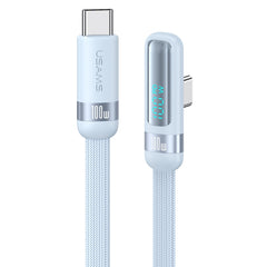 USAMS US-SJ653 PD 100W USB-C/Type-C to USB-C/Type-C Aluminum Alloy Digital Display Fast Charging Elbow Data Cable, Length: 1.2m, US-SJ653