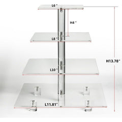 YX065 4 Tier Acrylic Square Cupcake Stand, YX065