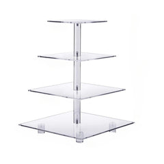 YX065 4 Tier Acrylic Square Cupcake Stand, YX065