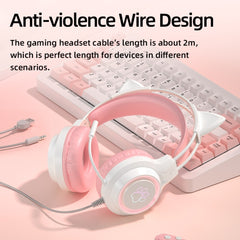 G35 Cute Cat RGB Head-mounted Wired Gaming Earphone