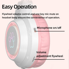 G35 Cute Cat RGB Head-mounted Wired Gaming Earphone