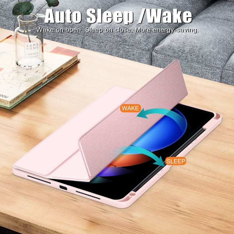 Acrylic 3-Fold Solid Color Smart Leather Tablet Case, For Xiaomi Pad 6S Pro 12.4, For Xiaomi Redmi Pad SE, For Xiaomi Pad 6 / 6 Pro