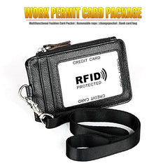 KB172 Antimagnetic RFID Leather Card Holder Office Work Certificate Case Chest Card, KB172
