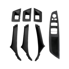 For BMW F10 / F18 5 Series 7pcs Car Inside Doors Handle Pull Trim Cover, 51417225874, Right Driving(Black), Right Driving(Beige Yellow), Right Driving(Beige White), Right Driving(Grey), Right Driving(Wine Red), Right Driving(Mocha Color)