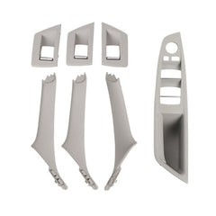 For BMW F10 / F18 5 Series 7pcs Car Inside Doors Handle Pull Trim Cover, 51417225874, Right Driving(Black), Right Driving(Beige Yellow), Right Driving(Beige White), Right Driving(Grey), Right Driving(Wine Red), Right Driving(Mocha Color)