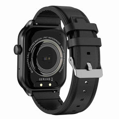 2.01 inch Leather Strap Bluetooth Call Smart Watch Support Heart Rate Monitoring / Non-invasive Blood Sugar, Leather Strap Black, Leather Strap Brown