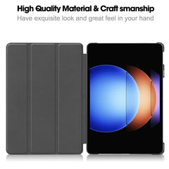 Custer Pure Color 3-Fold Holder Smart Leather Tablet Case, For Xiaomi Pad 6S Pro