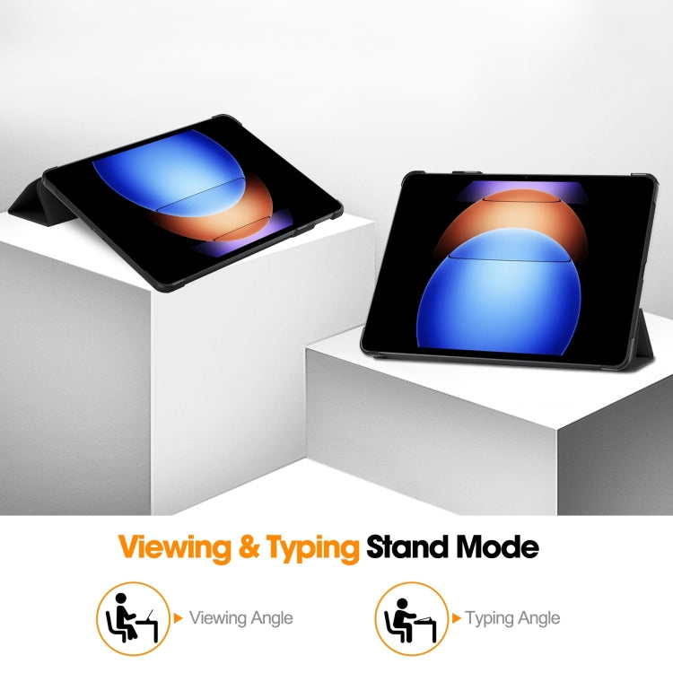 Custer Pure Color 3-Fold Holder Smart Leather Tablet Case, For Xiaomi Pad 6S Pro