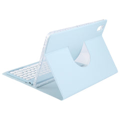 Round Button Bluetooth Keyboard Rotatable Holder Leather Case, Round Button