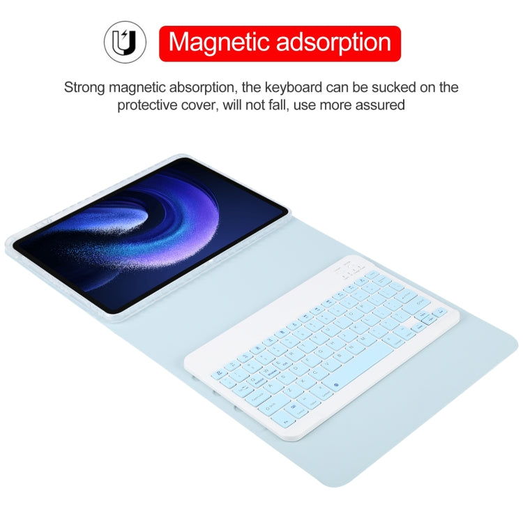Square Button Bluetooth Keyboard Rotatable Holder Leather Case, Square Button