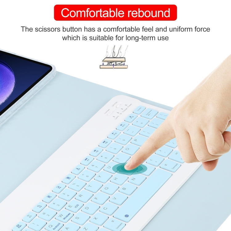 Square Button Bluetooth Keyboard Rotatable Holder Leather Case, Square Button