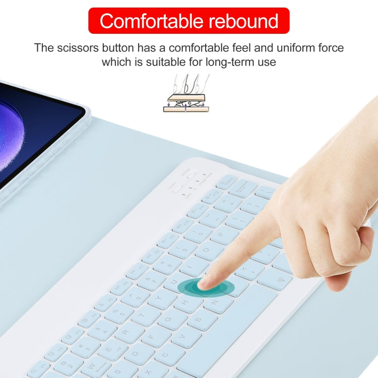 Square Button Backlight Bluetooth Keyboard Rotatable Holder Leather Case, Square Button Backlight