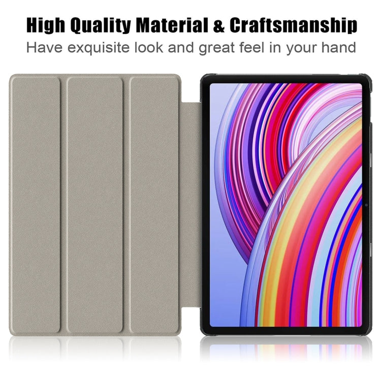 Custer Pure Color 3-Fold Stand Leather Smart Tablet Case, For Xiaomi Redmi Pad Pro 12.1
