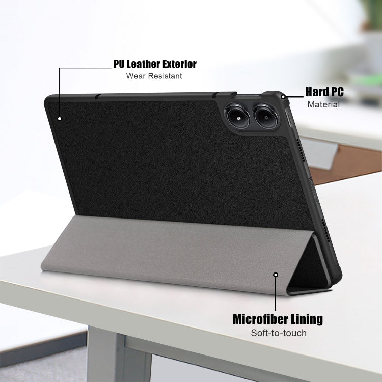 Custer Pure Color 3-Fold Stand Leather Smart Tablet Case, For Xiaomi Redmi Pad Pro 12.1