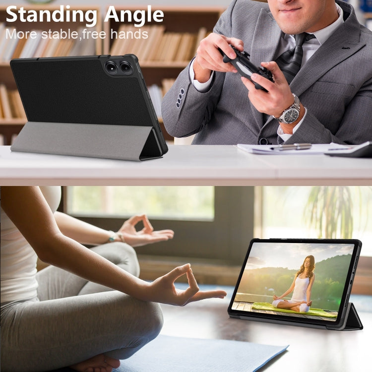 Custer Pure Color 3-Fold Stand Leather Smart Tablet Case, For Xiaomi Redmi Pad Pro 12.1