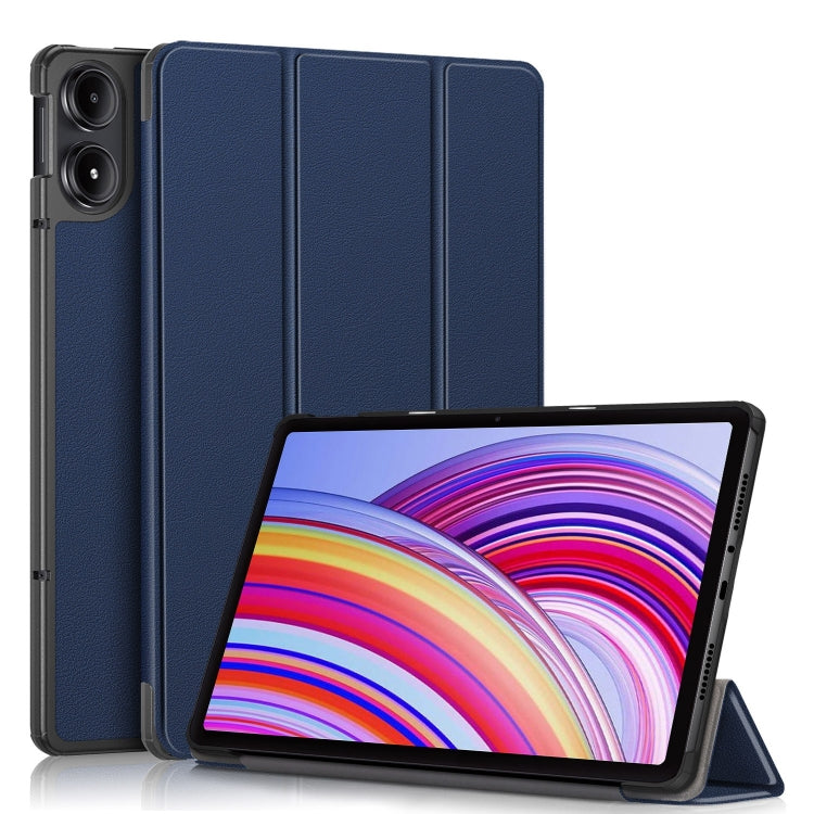 Custer Pure Color 3-Fold Stand Leather Smart Tablet Case, For Xiaomi Redmi Pad Pro 12.1