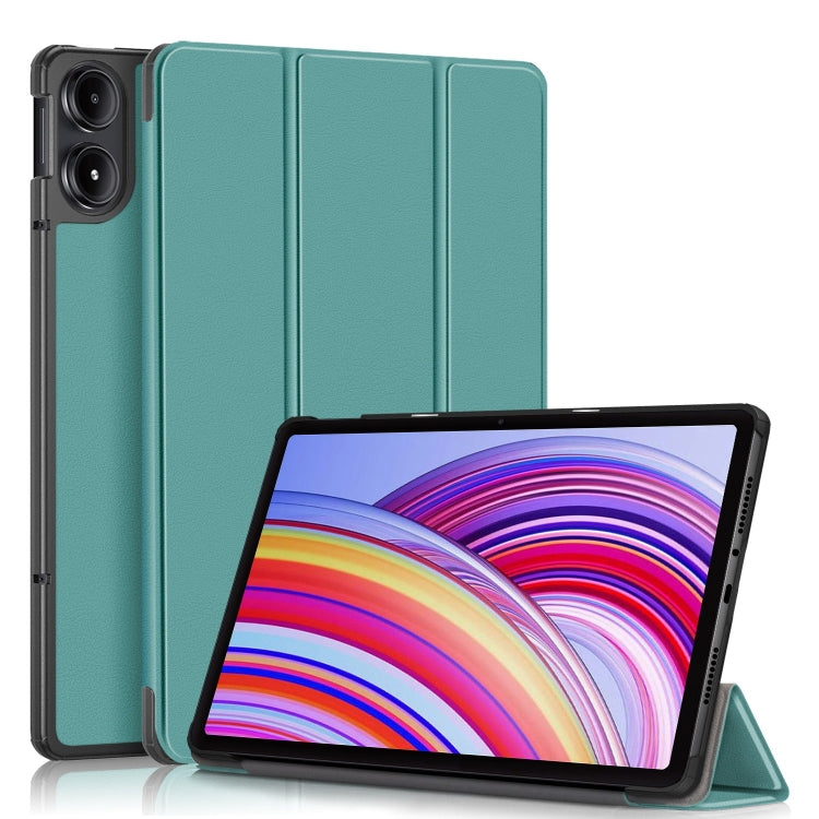 Custer Pure Color 3-Fold Stand Leather Smart Tablet Case, For Xiaomi Redmi Pad Pro 12.1