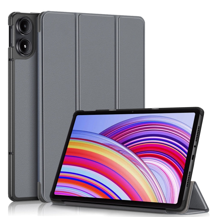Custer Pure Color 3-Fold Stand Leather Smart Tablet Case, For Xiaomi Redmi Pad Pro 12.1