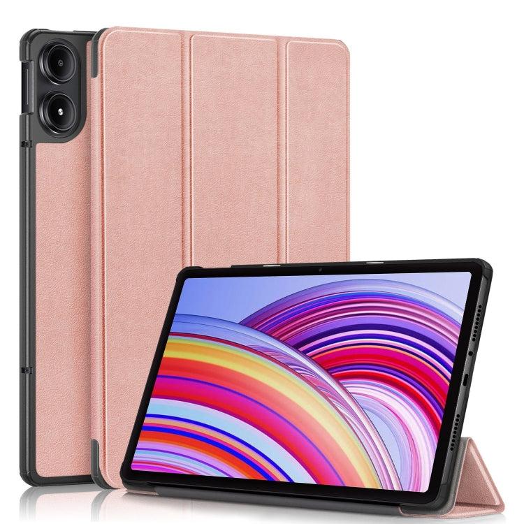 Custer Pure Color 3-Fold Stand Leather Smart Tablet Case, For Xiaomi Redmi Pad Pro 12.1