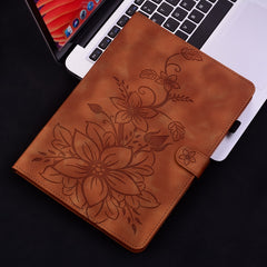 Lily Embossed Leather Smart Tablet Case, For iPad Air 13 2026 / 2025 / 2024, For iPad Air 11 2026 / 2025 / 2024