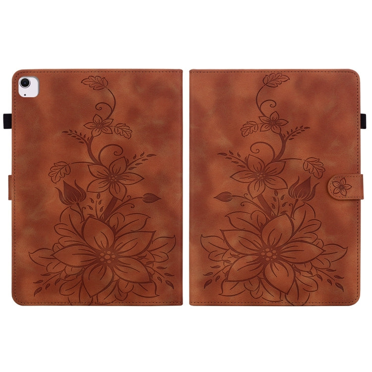 Lily Embossed Leather Smart Tablet Case, For iPad Air 13 2026 / 2025 / 2024, For iPad Air 11 2026 / 2025 / 2024
