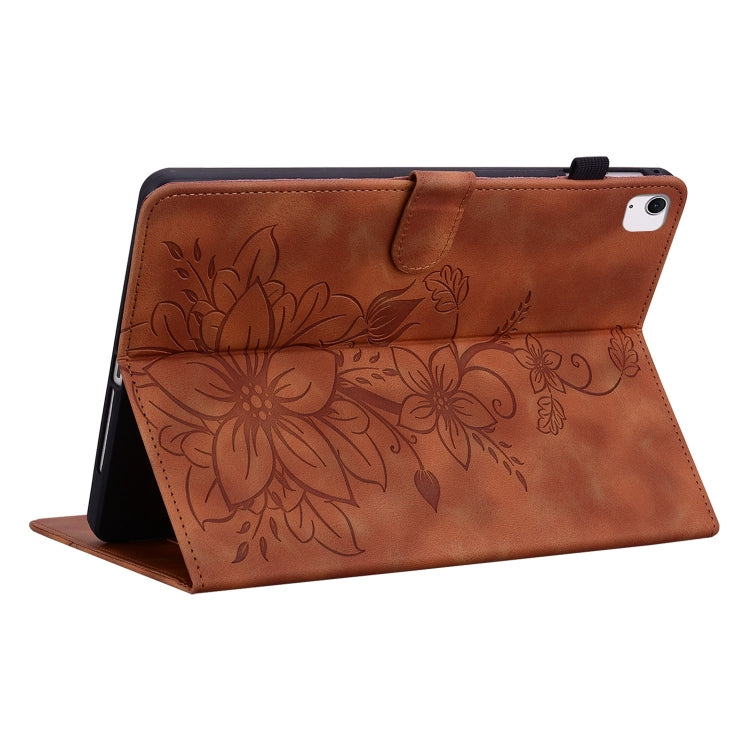 Lily Embossed Leather Smart Tablet Case, For iPad Air 13 2026 / 2025 / 2024, For iPad Air 11 2026 / 2025 / 2024
