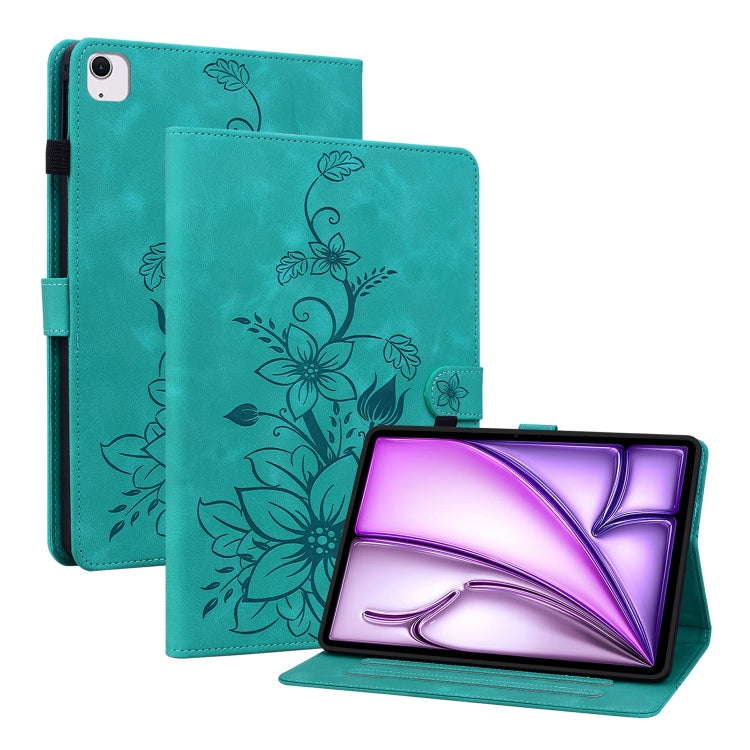 Lily Embossed Leather Smart Tablet Case, For iPad Air 13 2026 / 2025 / 2024, For iPad Air 11 2026 / 2025 / 2024
