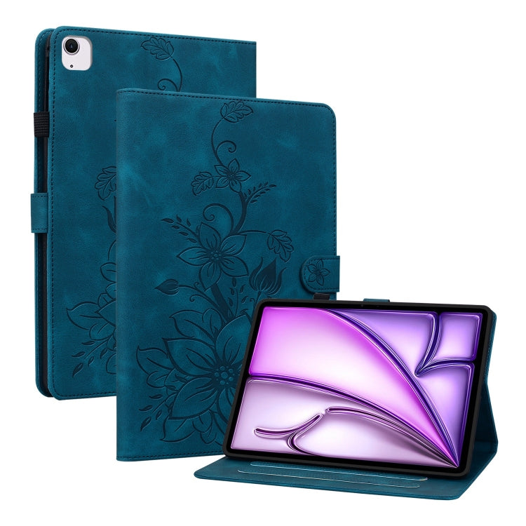 Lily Embossed Leather Smart Tablet Case, For iPad Air 13 2026 / 2025 / 2024, For iPad Air 11 2026 / 2025 / 2024