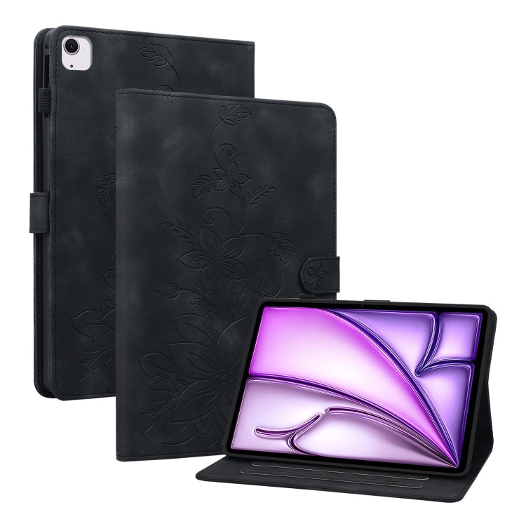 Lily Embossed Leather Smart Tablet Case, For iPad Air 13 2026 / 2025 / 2024, For iPad Air 11 2026 / 2025 / 2024
