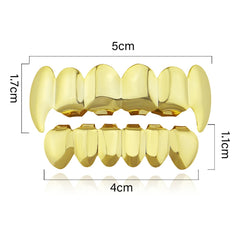 Real Gold Electroplating Halloween Decoration Denture And Tusk Suit COS Props