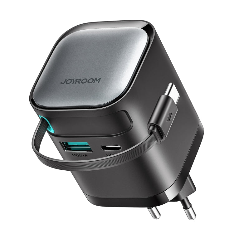 JOYROOM JR-TCL02 GaN 65W 2-Port Charger with Retractable Cable, JR-TCL02