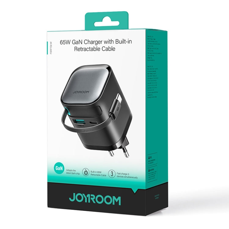 JOYROOM JR-TCL02 GaN 65W 2-Port Charger with Retractable Cable, JR-TCL02