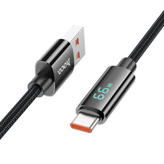 hoco U125 Benefit 1.2m 5A USB to Type-C Fast Charging Data Cable with Display, 6942007611916