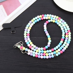 Mobile Phone Anti-lost Dazzling Crossbody Colorful Long Bead Chain, Colorful Long Chain