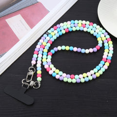 Mobile Phone Anti-lost Dazzling Crossbody Colorful Long Bead Chain, Colorful Long Chain