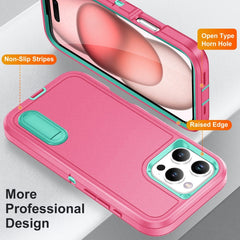 Rugged PC + Silicone Phone Case with Holder, For iPhone 16 Pro