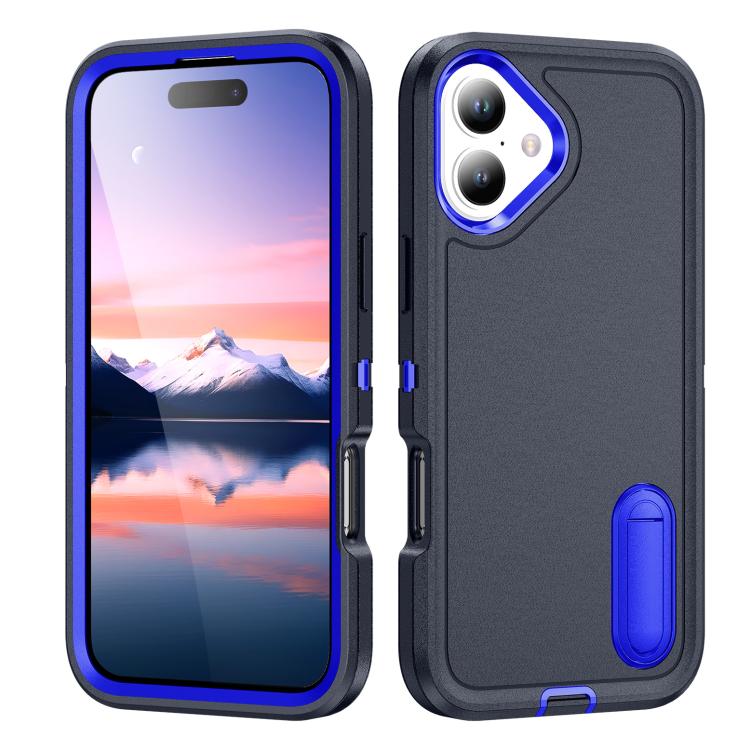 Rugged PC + Silicone Phone Case with Holder, For iPhone 17