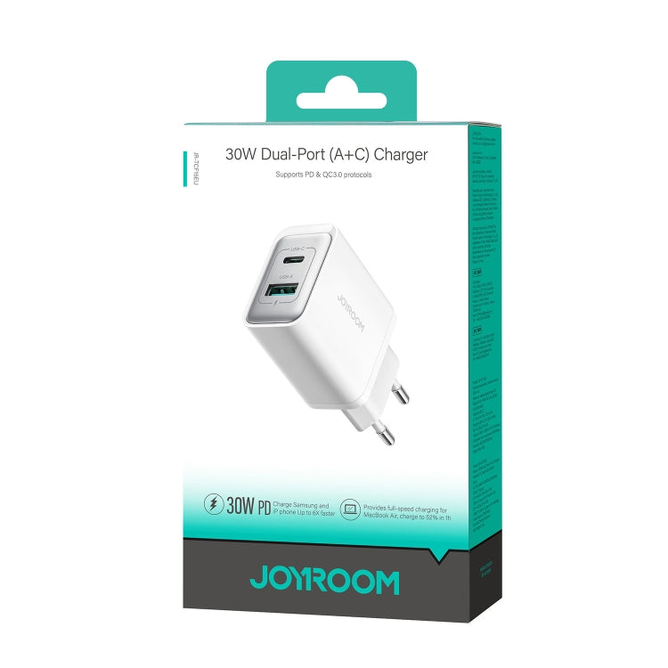 JOYROOM JR-TCF15 30W USB+USB-C / Type-C Fast Charger, EU Plug, UK Plug