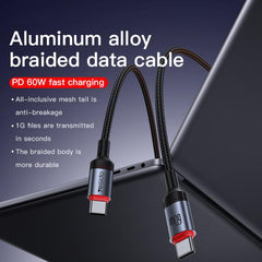 Yesido CA183 PD60W 3A USB-C / Type-C to USB-C / Type-C Charging Data Cable, Length: 2m, CA183
