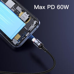 Yesido CA183 PD60W 3A USB-C / Type-C to USB-C / Type-C Charging Data Cable, Length: 2m, CA183