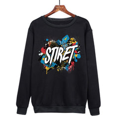Alphabet Printed Casual Loose Round Neck Sweatshirt Print On Your Demand, L