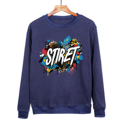 Alphabet Printed Casual Loose Round Neck Sweatshirt Print On Your Demand, XXL