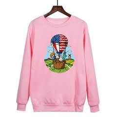 Balloon Printed Casual Loose Round Neck Sweatshirt Print On Your Demand, S