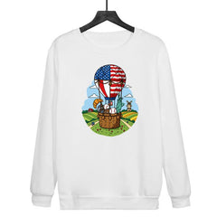 Balloon Printed Casual Loose Round Neck Sweatshirt Print On Your Demand, XXL